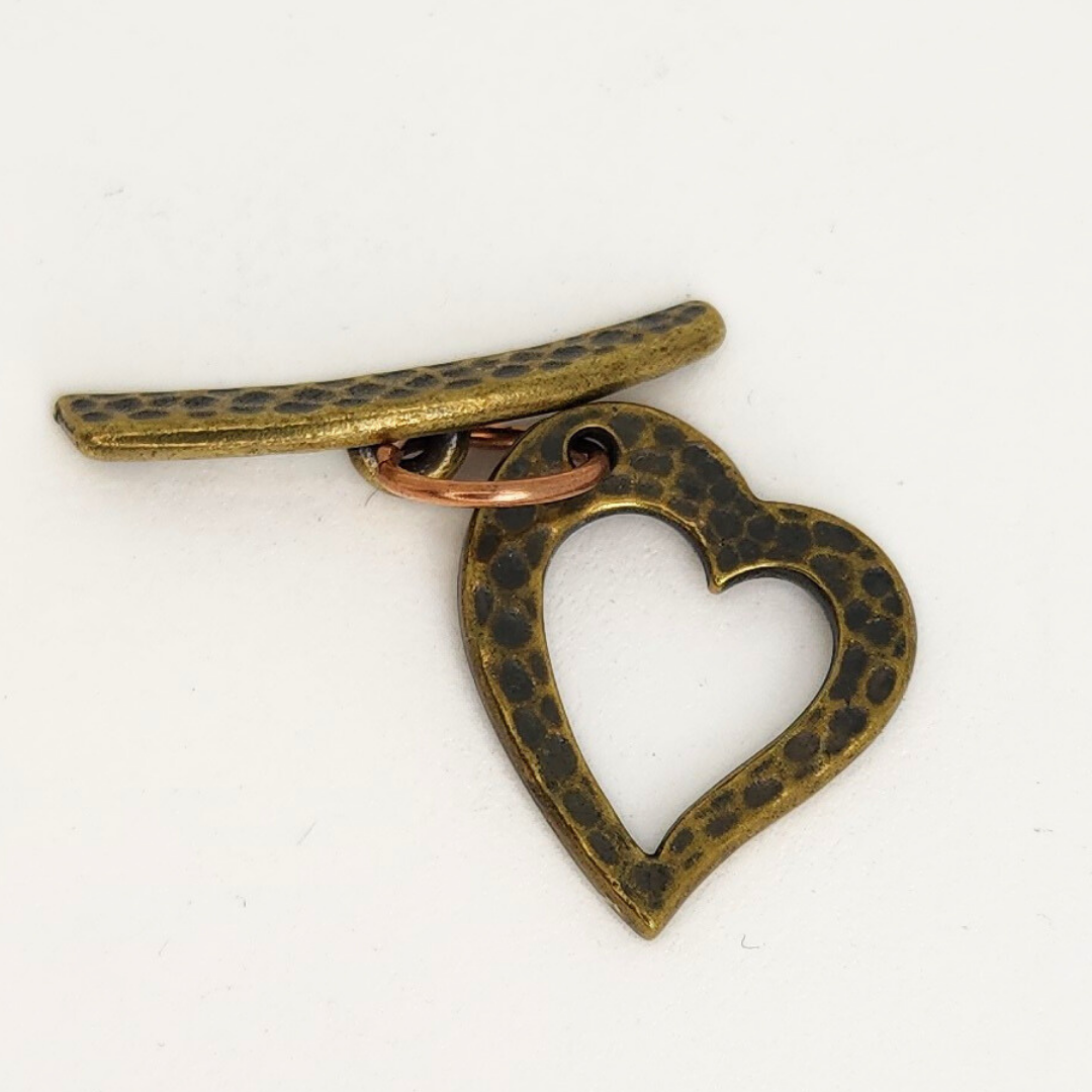 Hammertone Heart Clasp 22mm