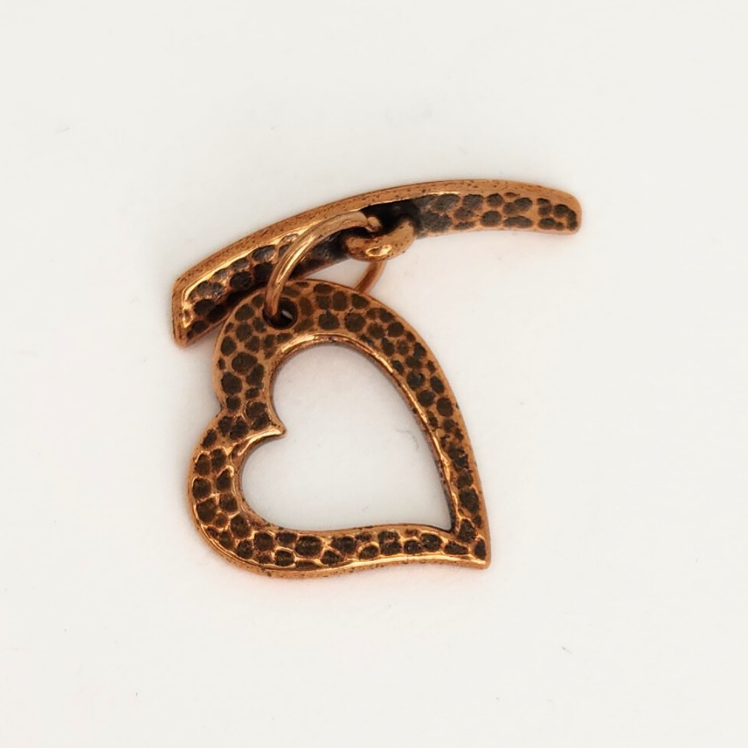 Hammertone Heart Clasp 22mm