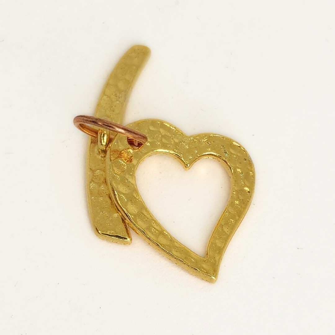 Hammertone Heart Clasp 22mm