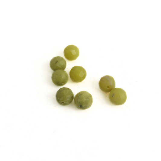 Snow Lemon Jade Faceted Round