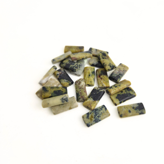 Yellow Turquoise Rectangle 15mm