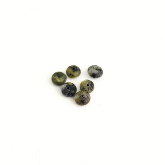 Yellow Turquoise Rondelle 6mm