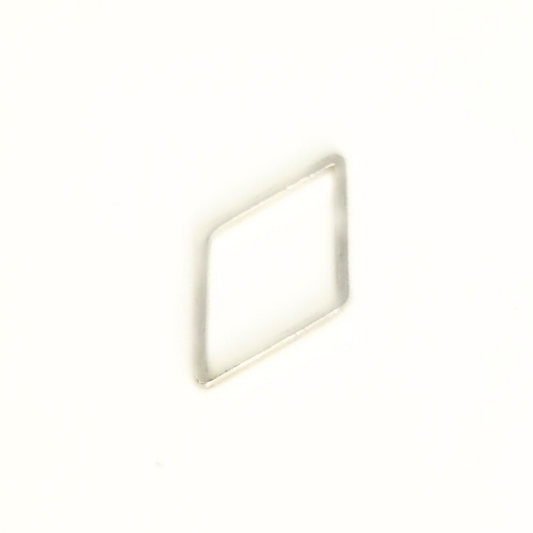 Matte Silver Diamond Ring 14x23mm