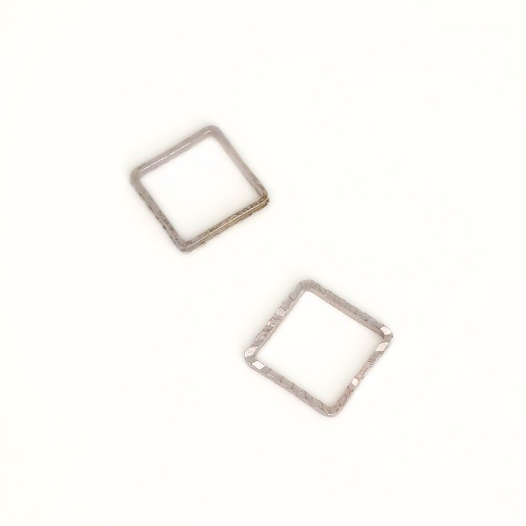 Matte Silver Square Ring 10mm