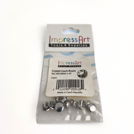 Crystal/Silver Rivet 6mm