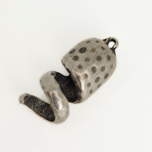 Antique Silver Spiral Hammered End 15x36mm