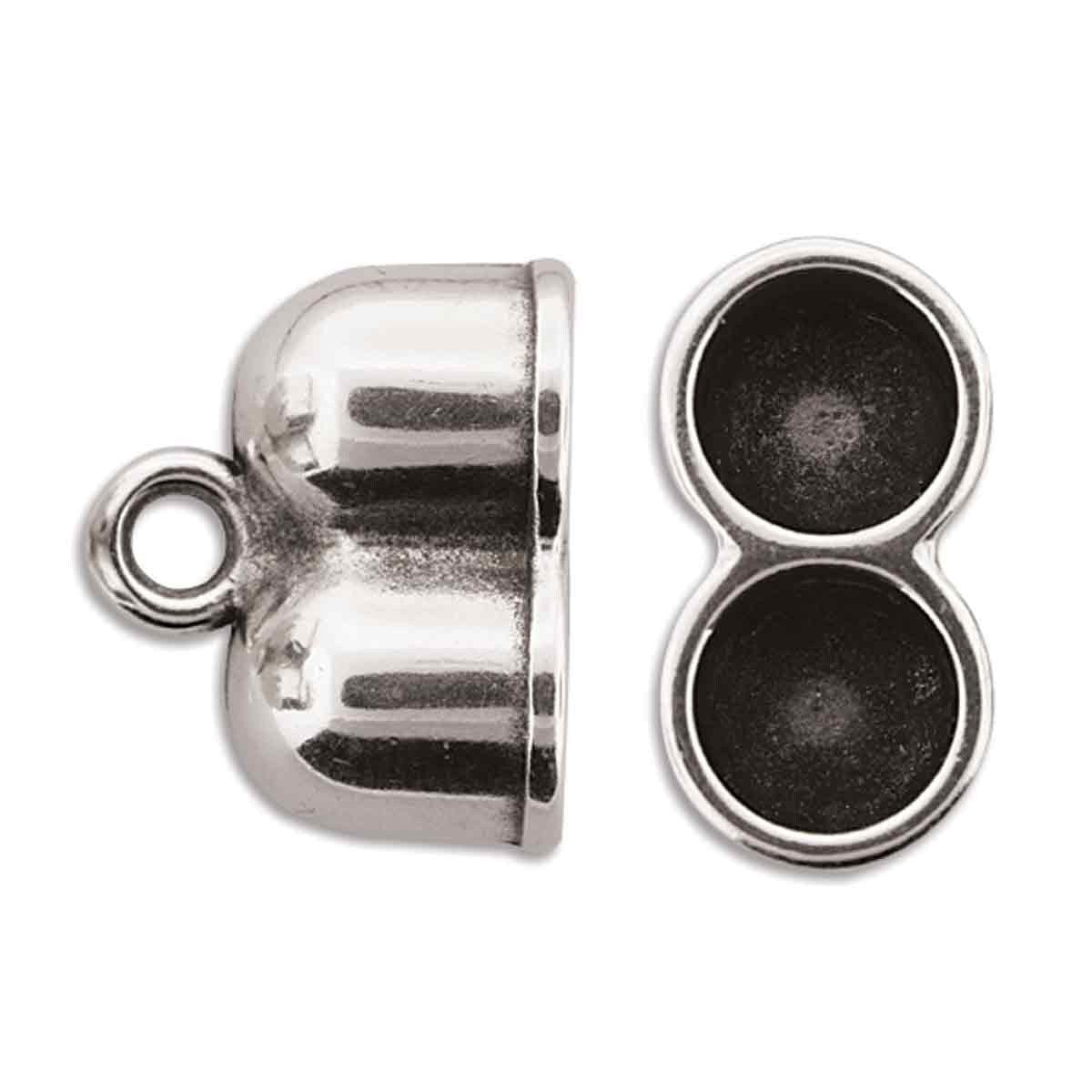 Antique Silver Double End 25x20x13mm