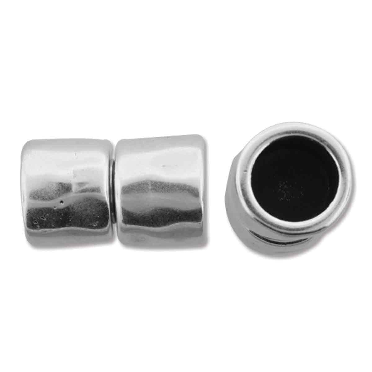 Antique Silver Hammered Magnetic Clasp 11x14mm