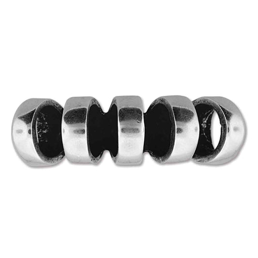 Antique Silver Sliced Round Motif 20x45mm