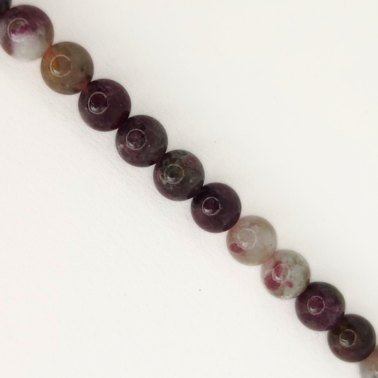 Vintage Natural Plum Blossom Tourmaline Round 6mm