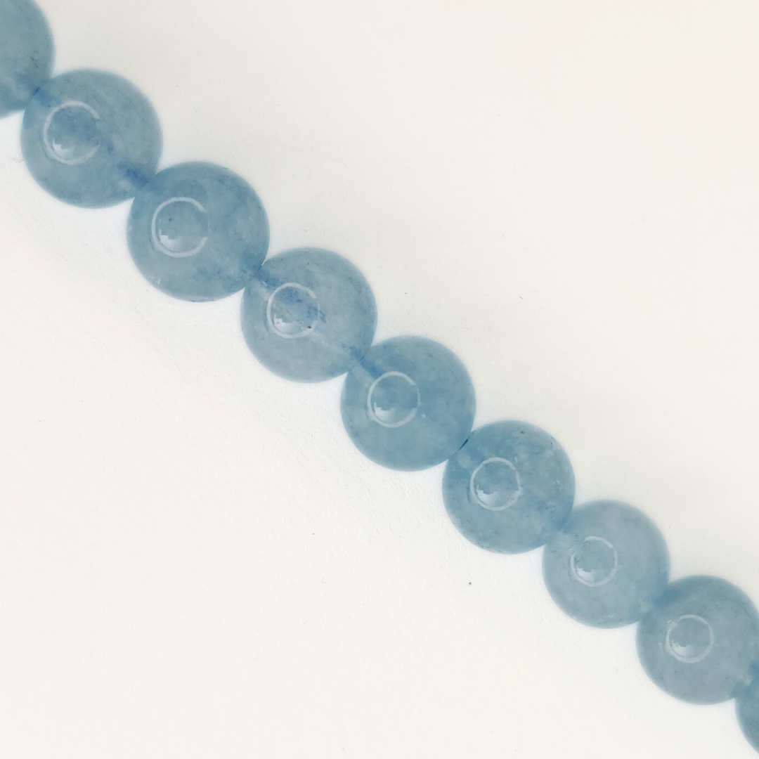 Natural Stone Sea Blue Chalcedony Round