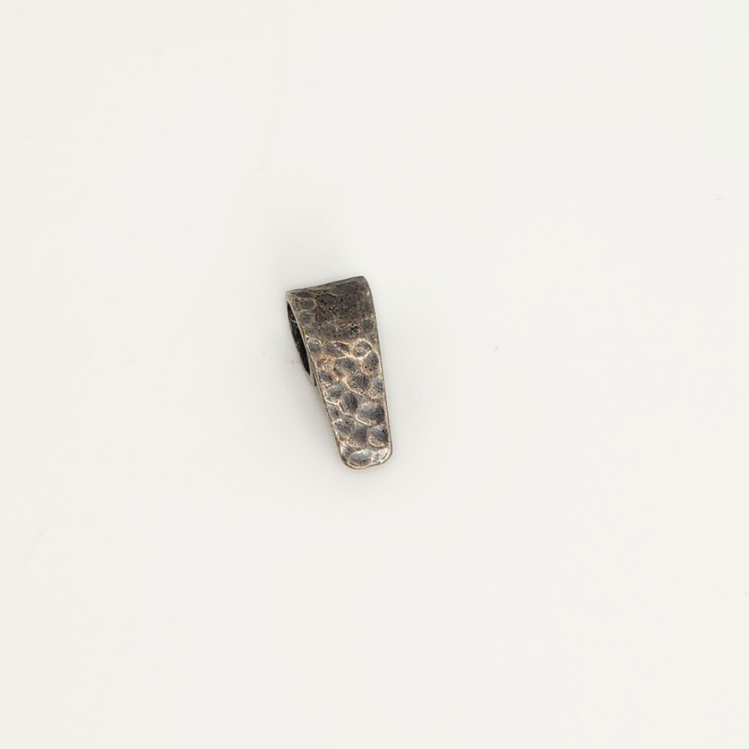 Antique Silver Hammered Bail 15mm
