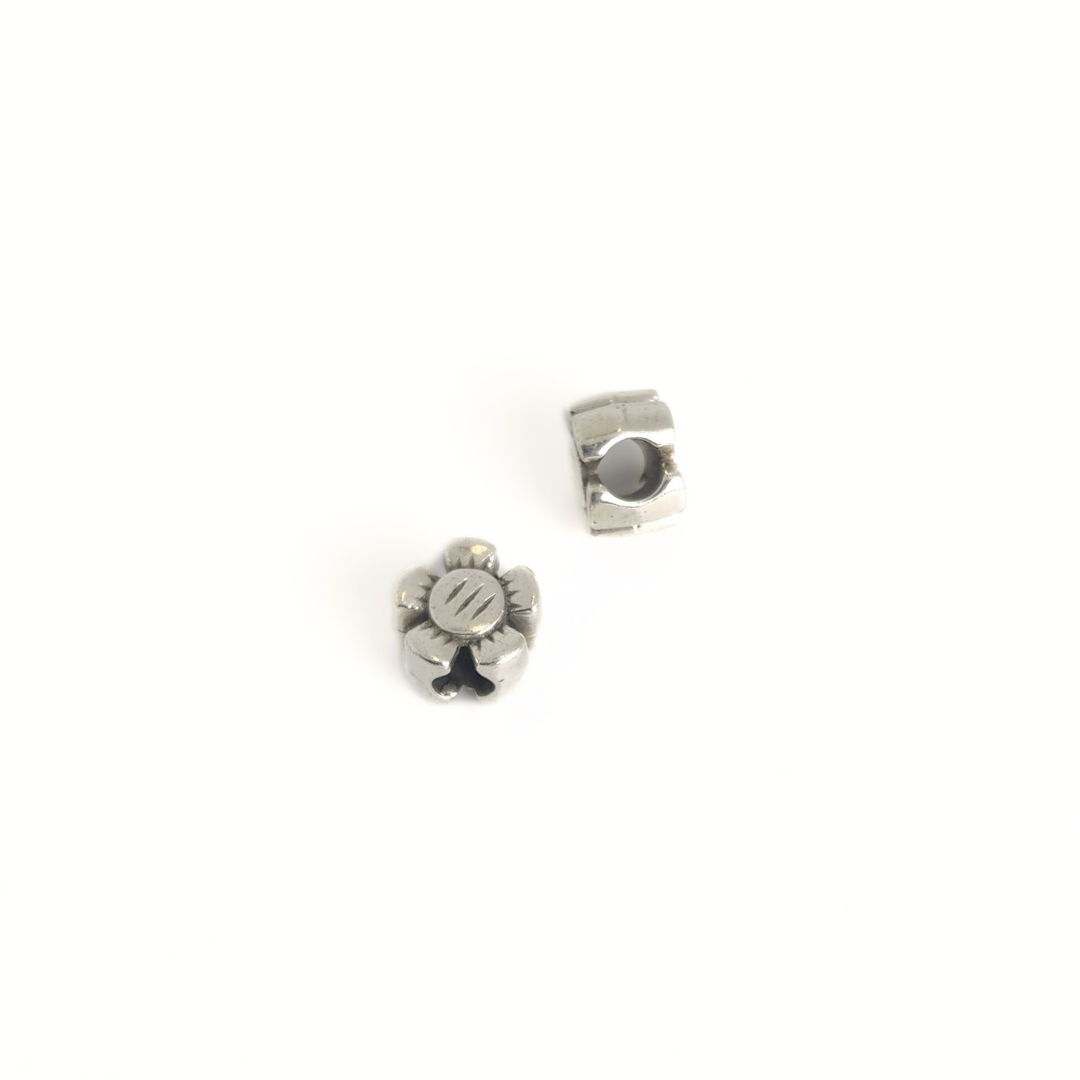 Antique Silver Flower Slider 12x8mm