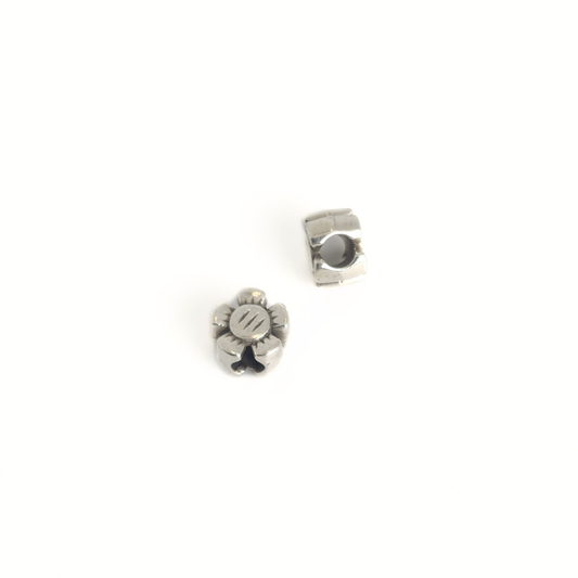 Antique Silver Flower Slider 12x8mm