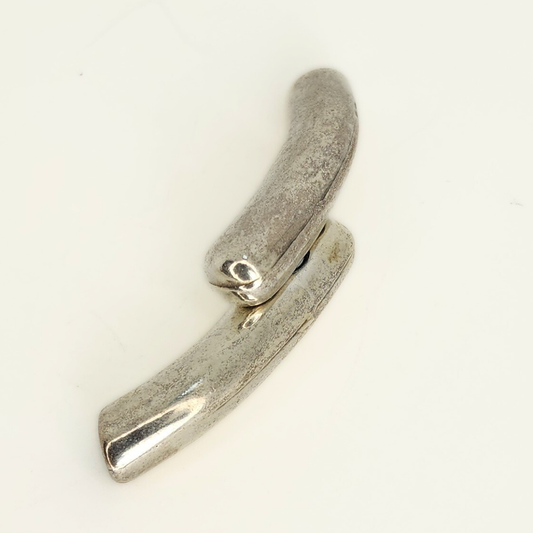 Antique Silver Swish Tube Clasp 36x7mm