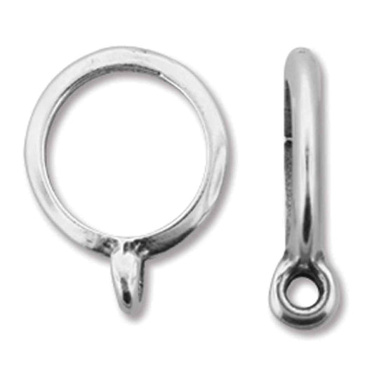 Antique Silver Skinny Spacer w/Loop 1.5mm