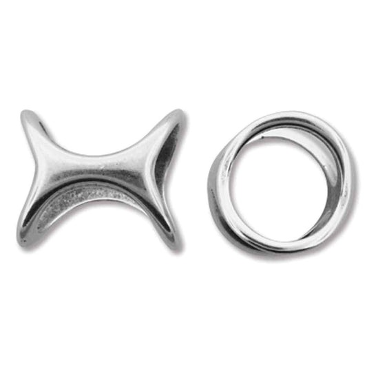 Antique Silver Hour Glass 15mm
