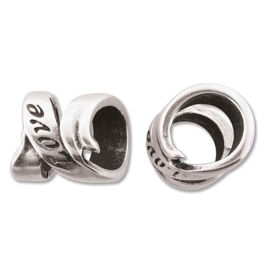 Antique Silver Love Ribbon 16mm