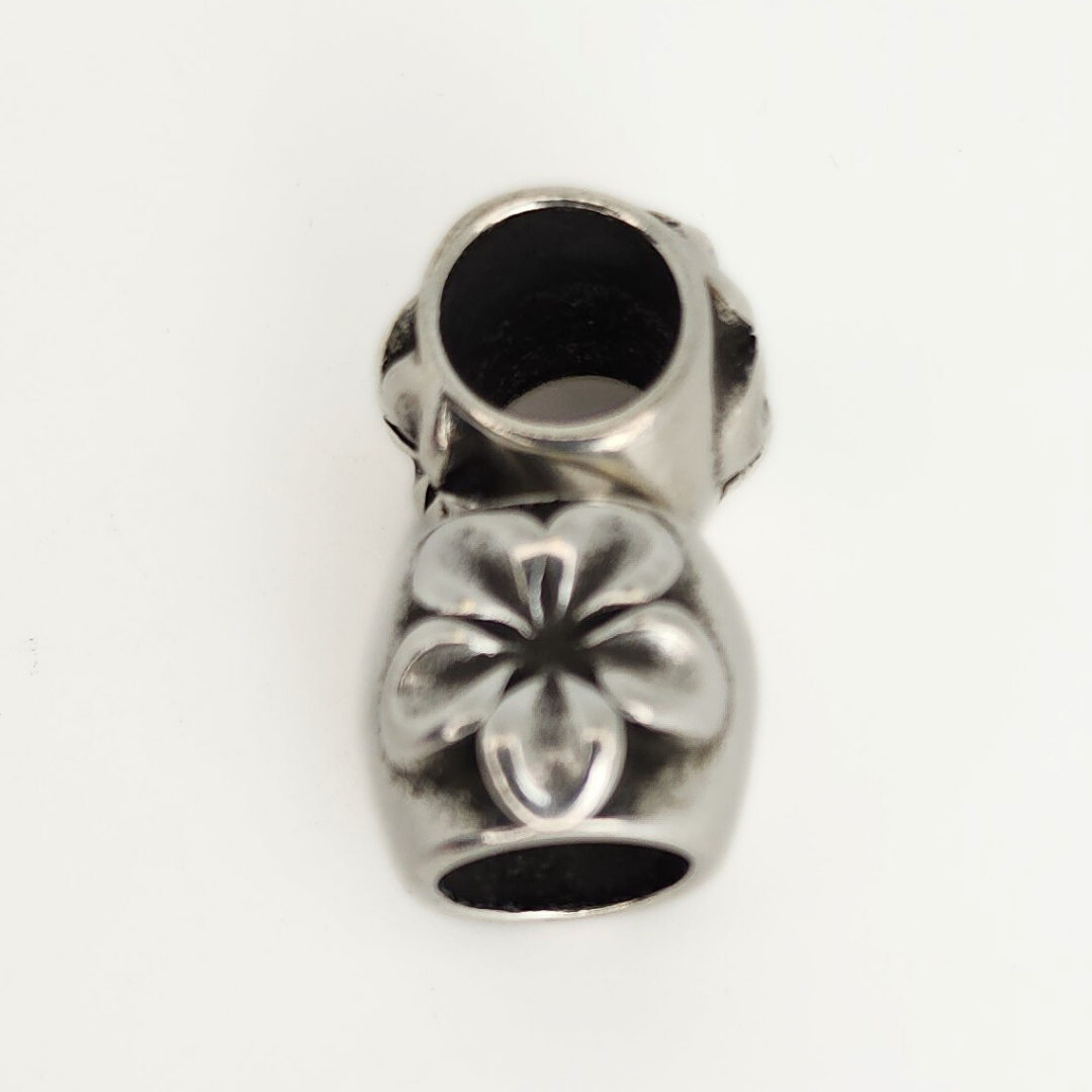 Antique Silver Flower'd Barrel 15mm