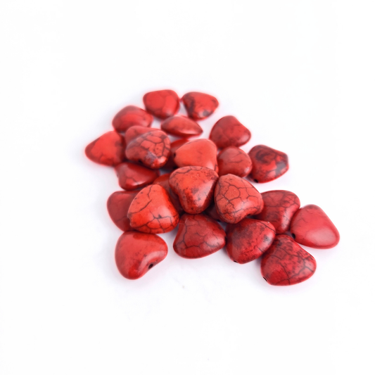 Red Puff Heart 14mm