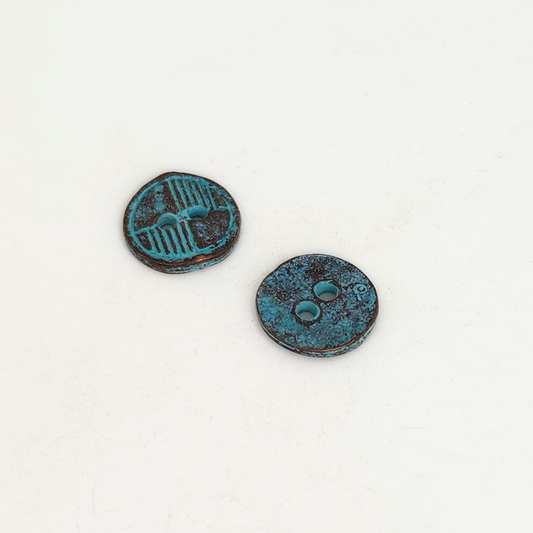 Green-Patina Deco Button 14mm
