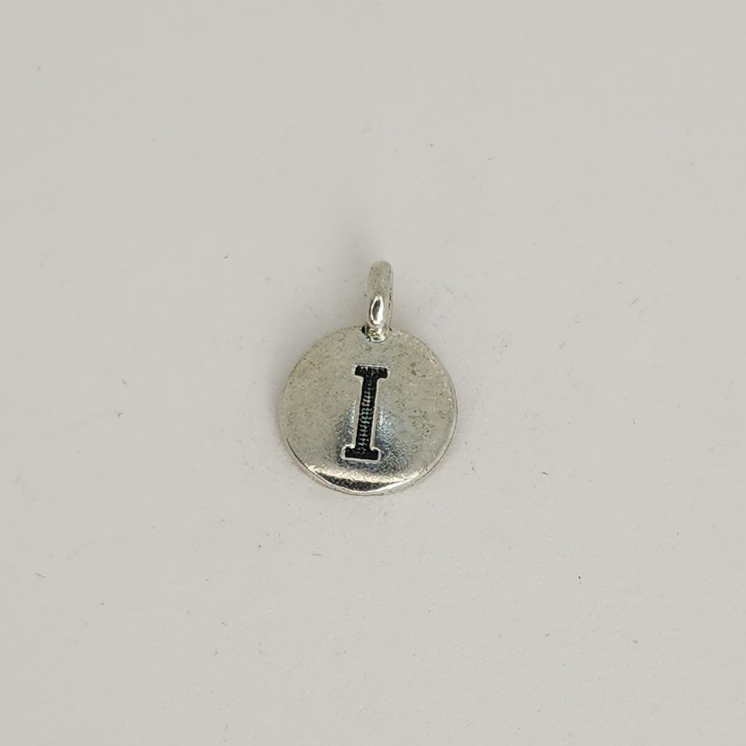 Antique Silver Letter Charm 11mm