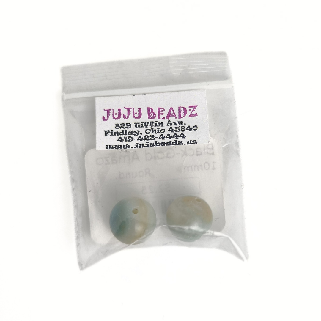 Black-Gold Amazonite Round 10mm