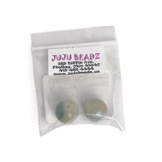 Black-Gold Amazonite Round 10mm