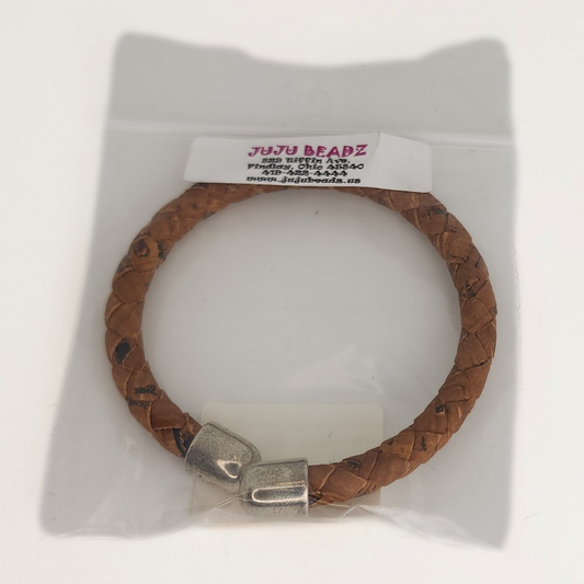 Saddle Brown Braided Cork Bracelet