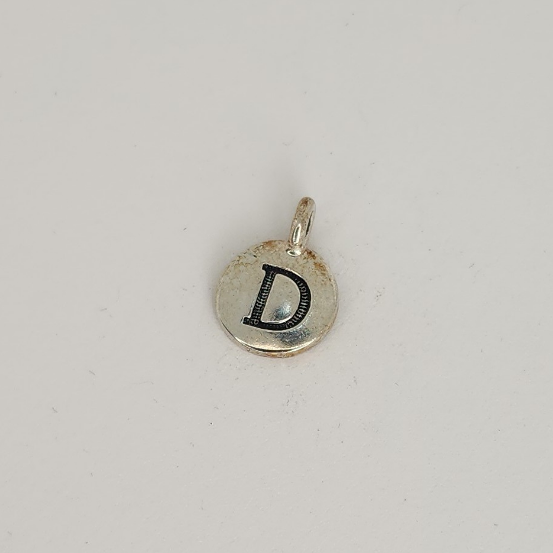 Antique Silver Letter Charm 11mm