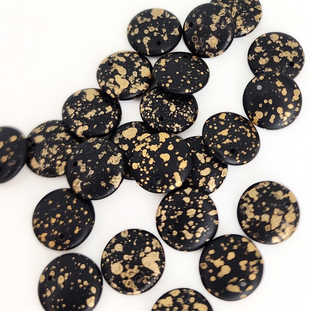 Matte Black Crazy Gold Lentil 12mm