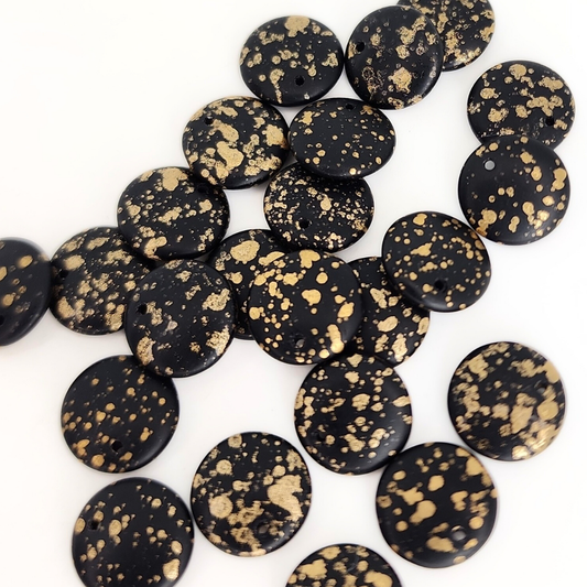 Matte Black Crazy Gold Lentil 12mm