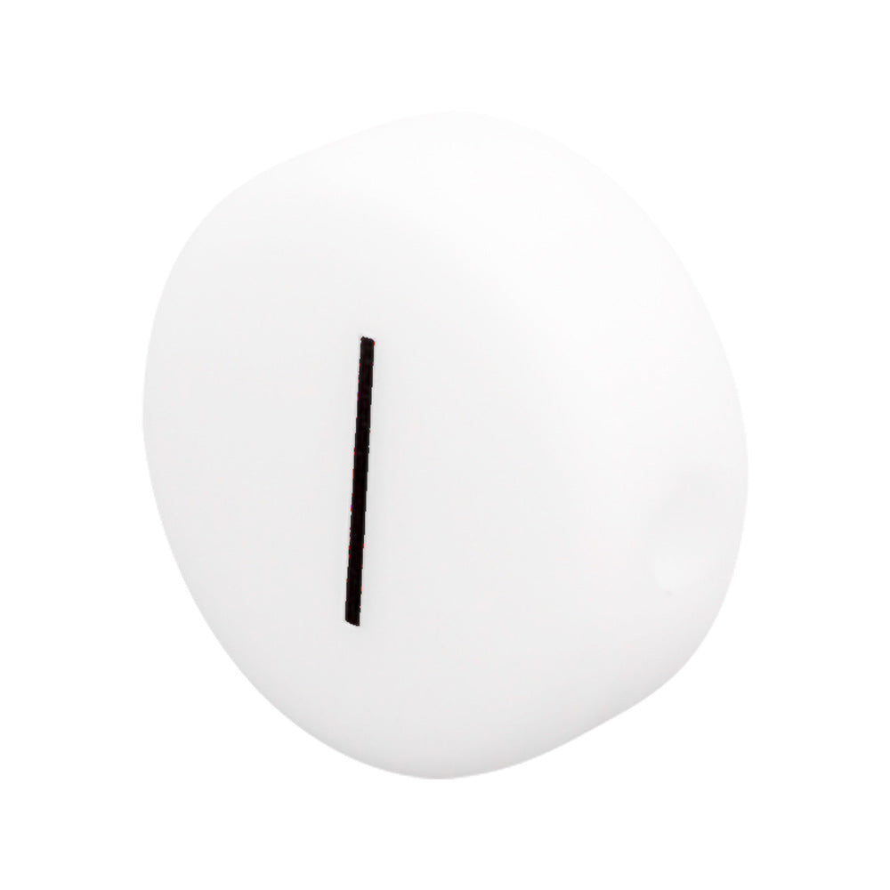 White Letter Flat Round 12mm