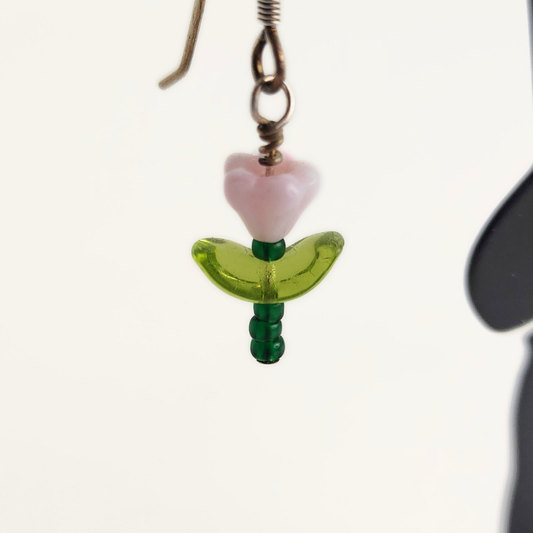 Pink Tulip Flower Earring Kit