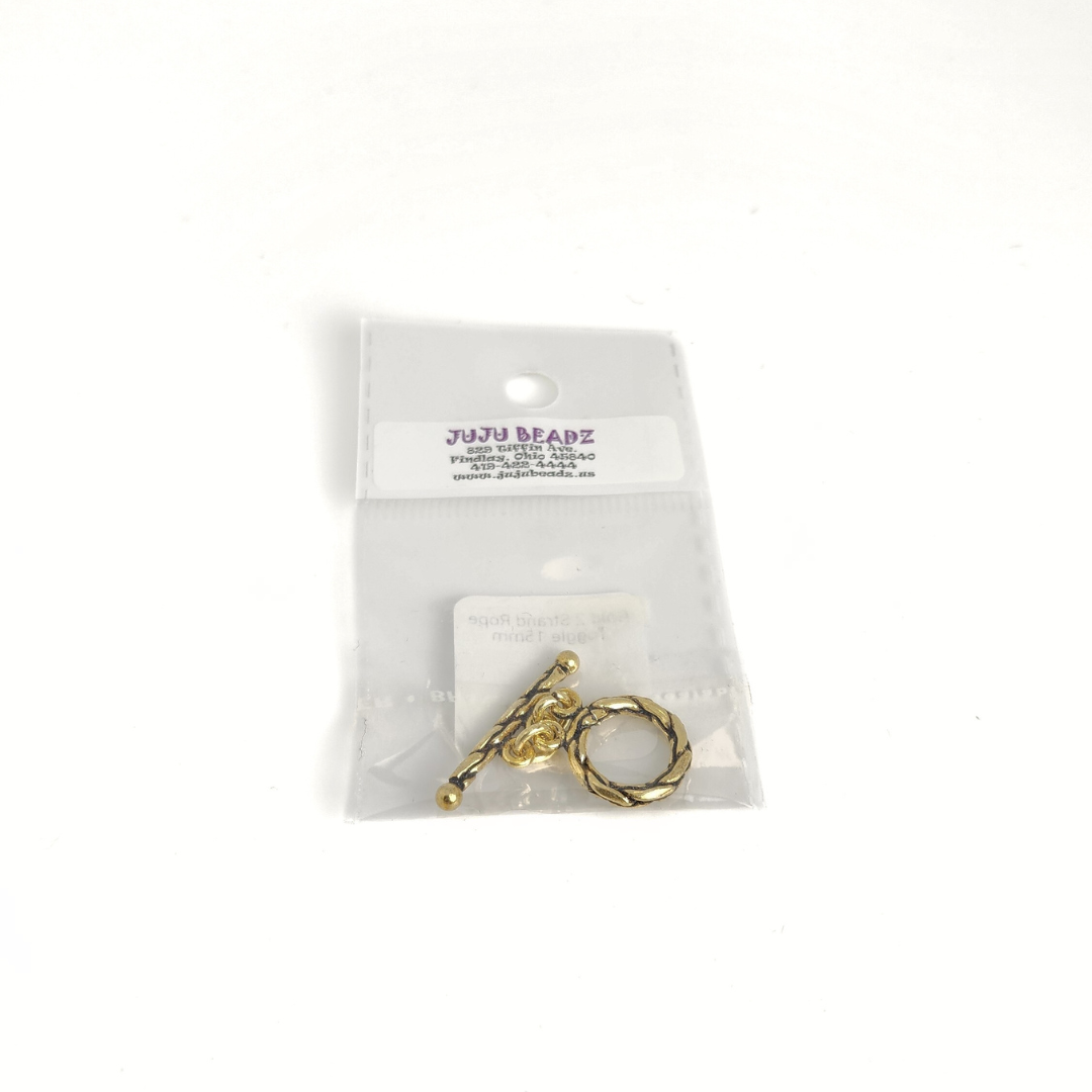 Gold 2 Strand Rope Toggle 15mm