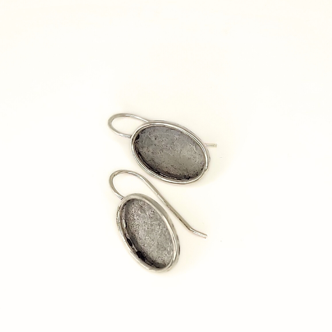 Silver Oval Earring 23x12mm