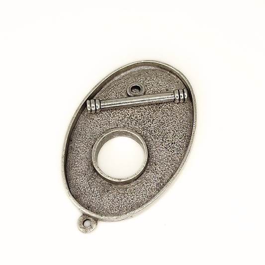 Silver Grande Oval Toggle 43x28mm
