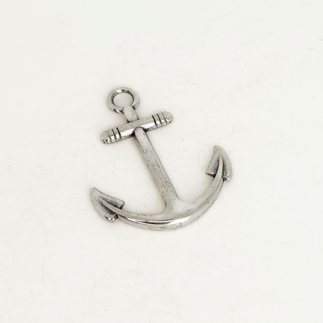 Antique Silver Anchor Pendant 24x26mm