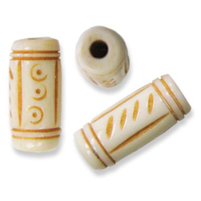 Dots/Dashes Bone Tube 3/4"