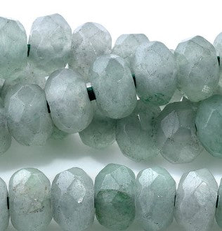 Large-Hole Green Aventurine Faceted Rondelle 8mm