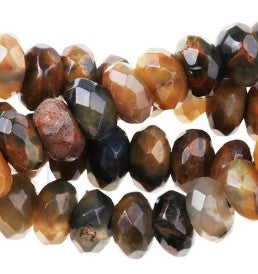 Large-Hole Pietersite Faceted Rondelle 8mm