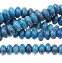 Large-Hole Denim Lapis Rondelle 8mm