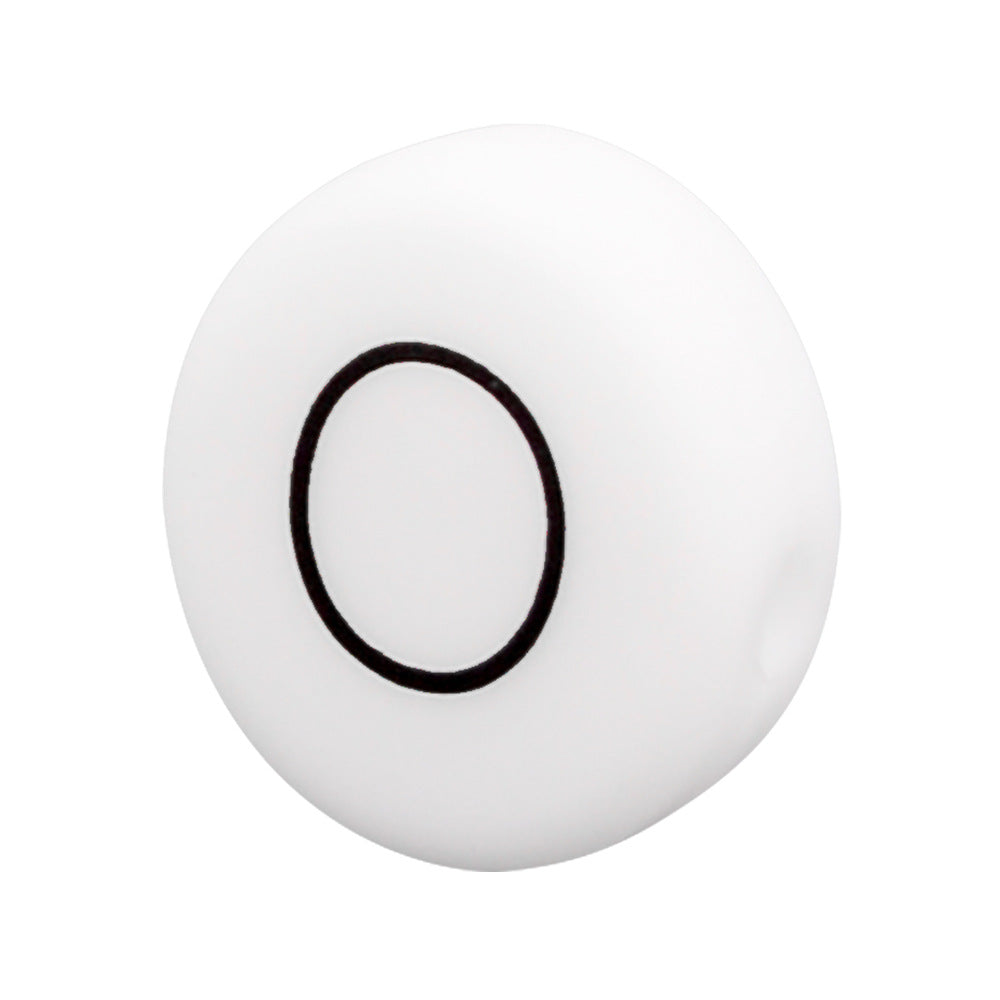 White Letter Flat Round 12mm