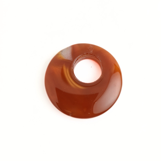 Red Agate Donut Pendant 45mm