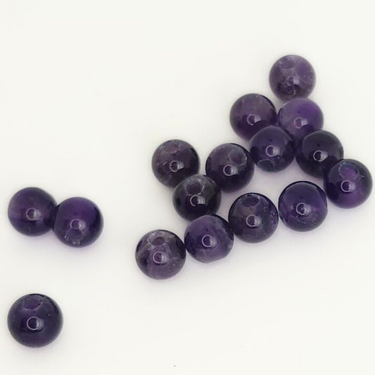 Amethyst Large-Hole Round 8mm