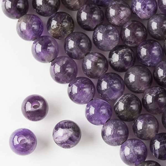 Amethyst Large-Hole Round 10mm