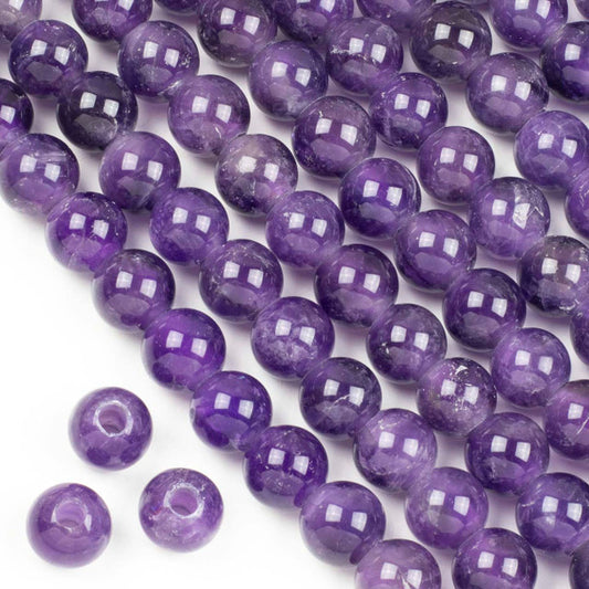 Amethyst Large-Hole Round 12mm