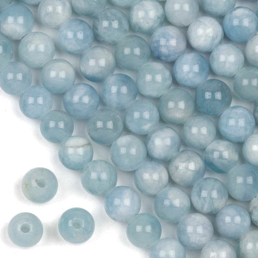 Aquamarine Large-Hole Round 10mm