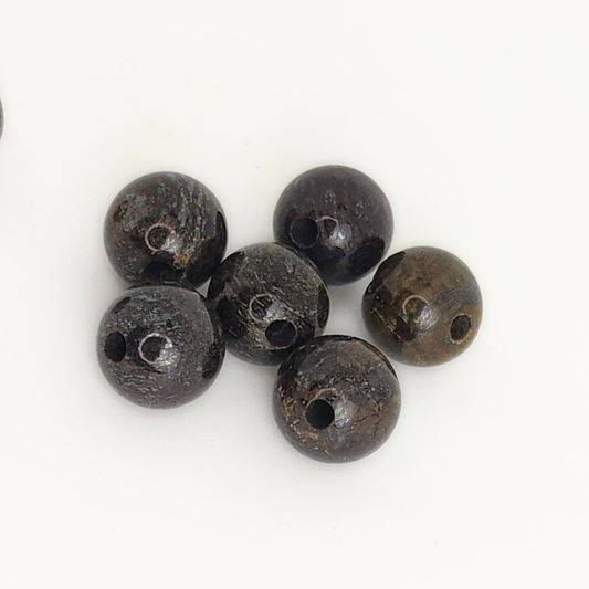 Bronzite Large-Hole Round 12mm