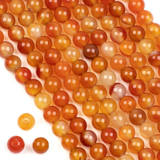 Carnelian Large-Hole Round 8mm